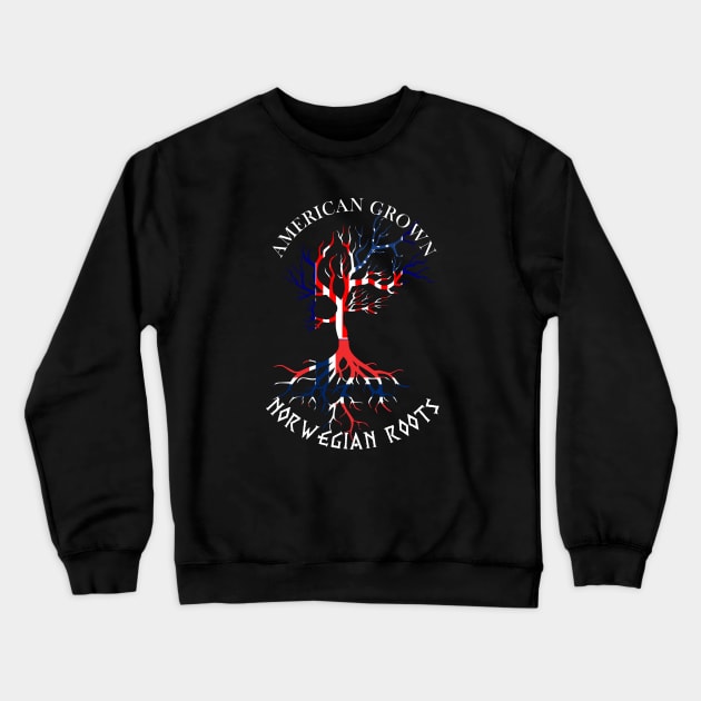 American Grown with Norwegian Roots Crewneck Sweatshirt by VikingHeart Designs